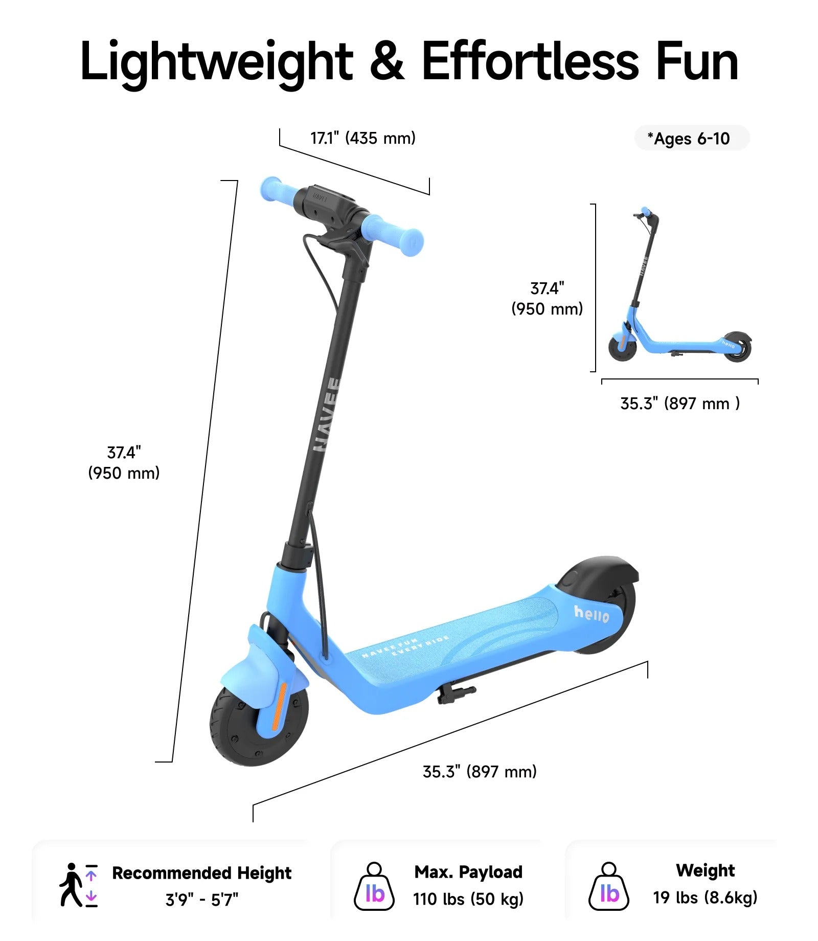 Smart kids E-scooter NAVEE K100